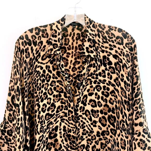GUCCI Leopard Cheetah Print Silk Cape Shirt 38 - Picture 2 of 8